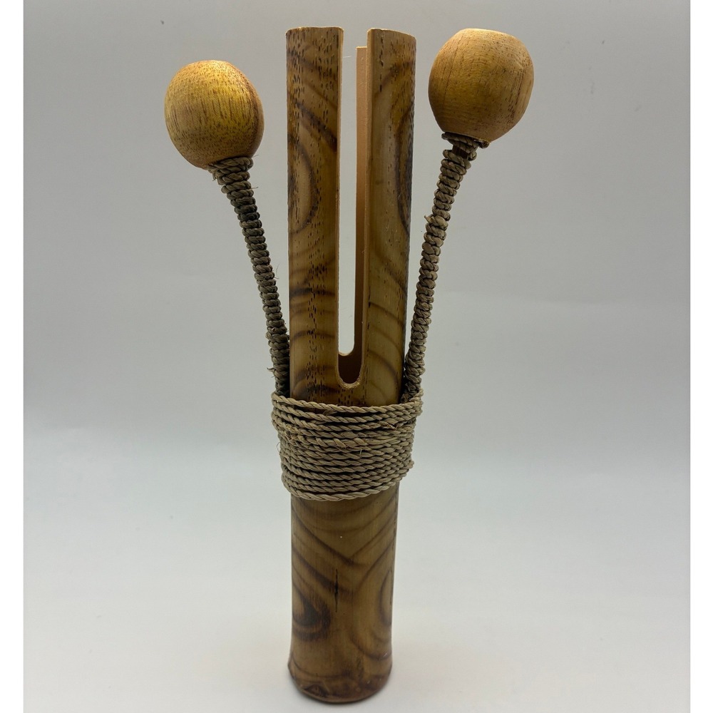 Handmade Bamboo Clacker Rattler Hand Percussion Instrument Natural Wood Brown